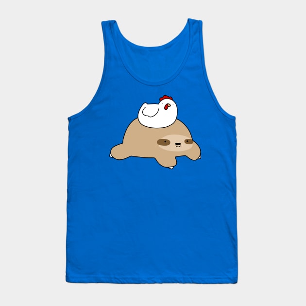 Little Chicken and Sloth Tank Top by saradaboru